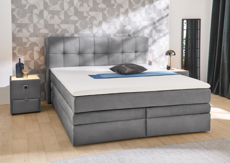 Boxspringbett AMY 180 x 200 cm grau