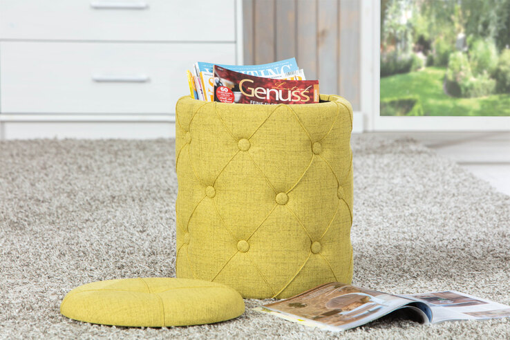 Hocker ROMEO gelbgrün 34 x 40 x 34 cm