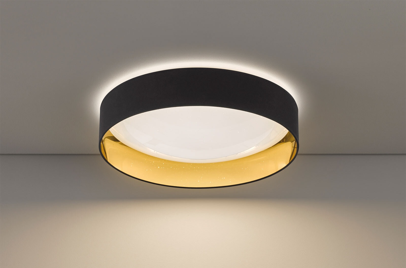 FISCHER & HONSEL LED Deckenlampe SETE schwarz/goldfarbig