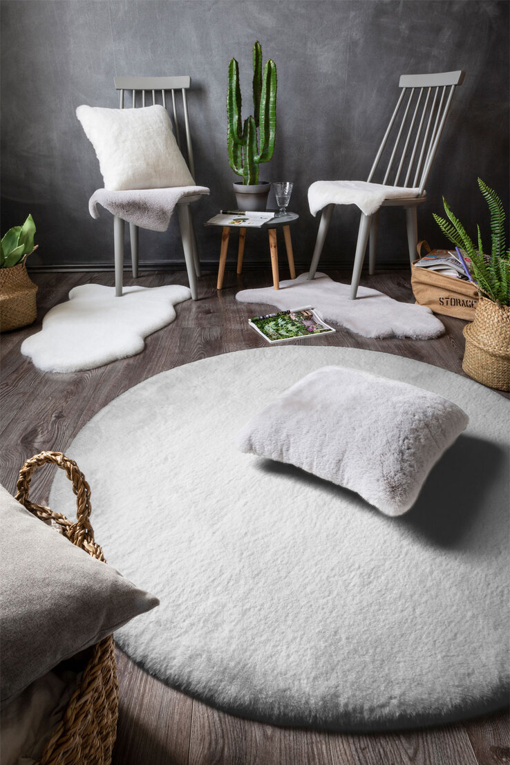 Teppich NOVARA 80 cm rund grau