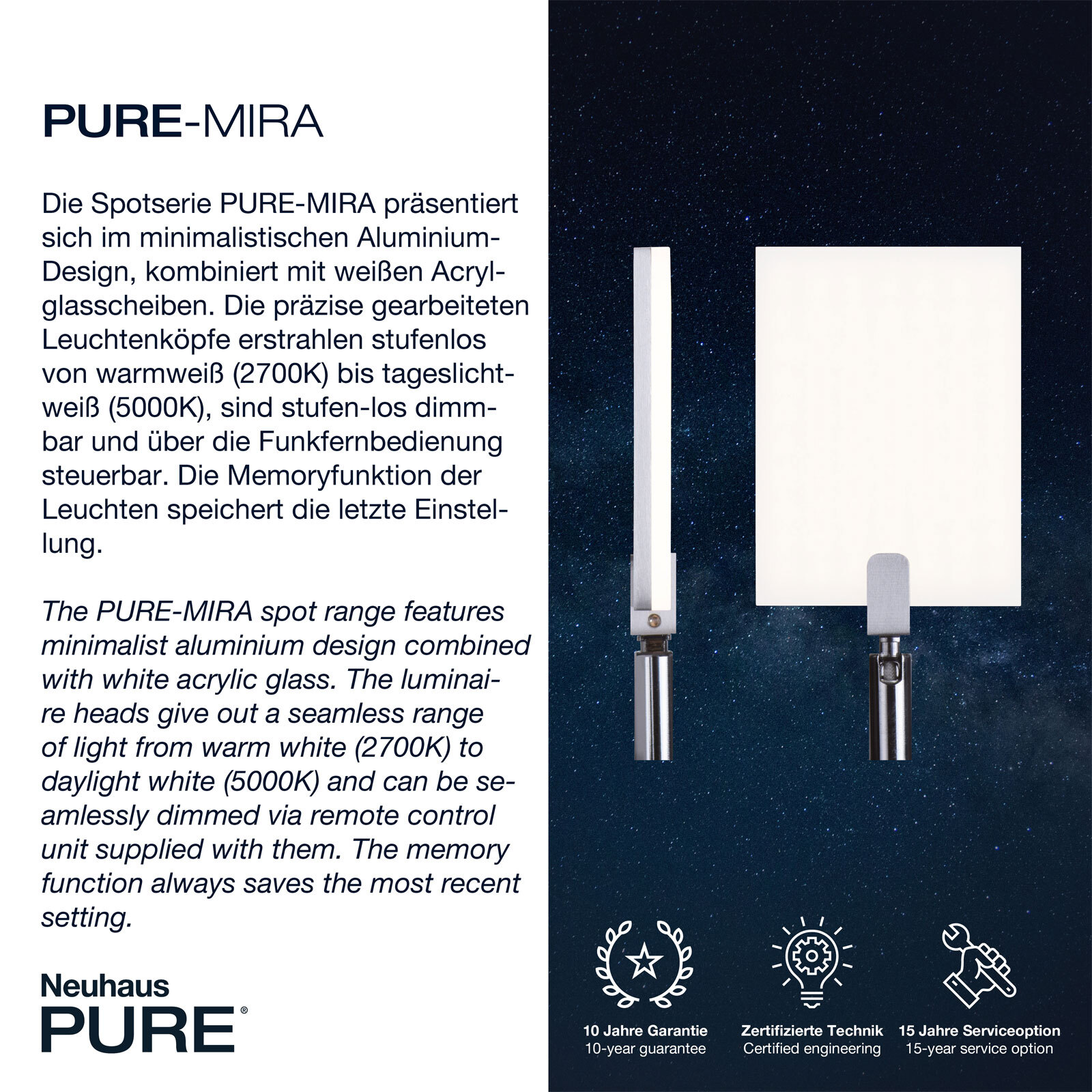 Paul Neuhaus LED Stehlampe PURE-MIRA alufarbig