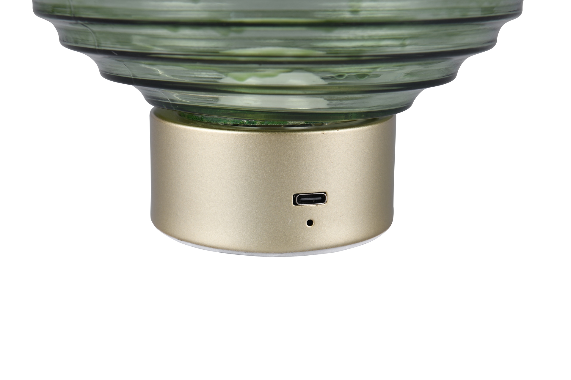 RL Akku LED Tischlampe EARL messingfarbig /grün