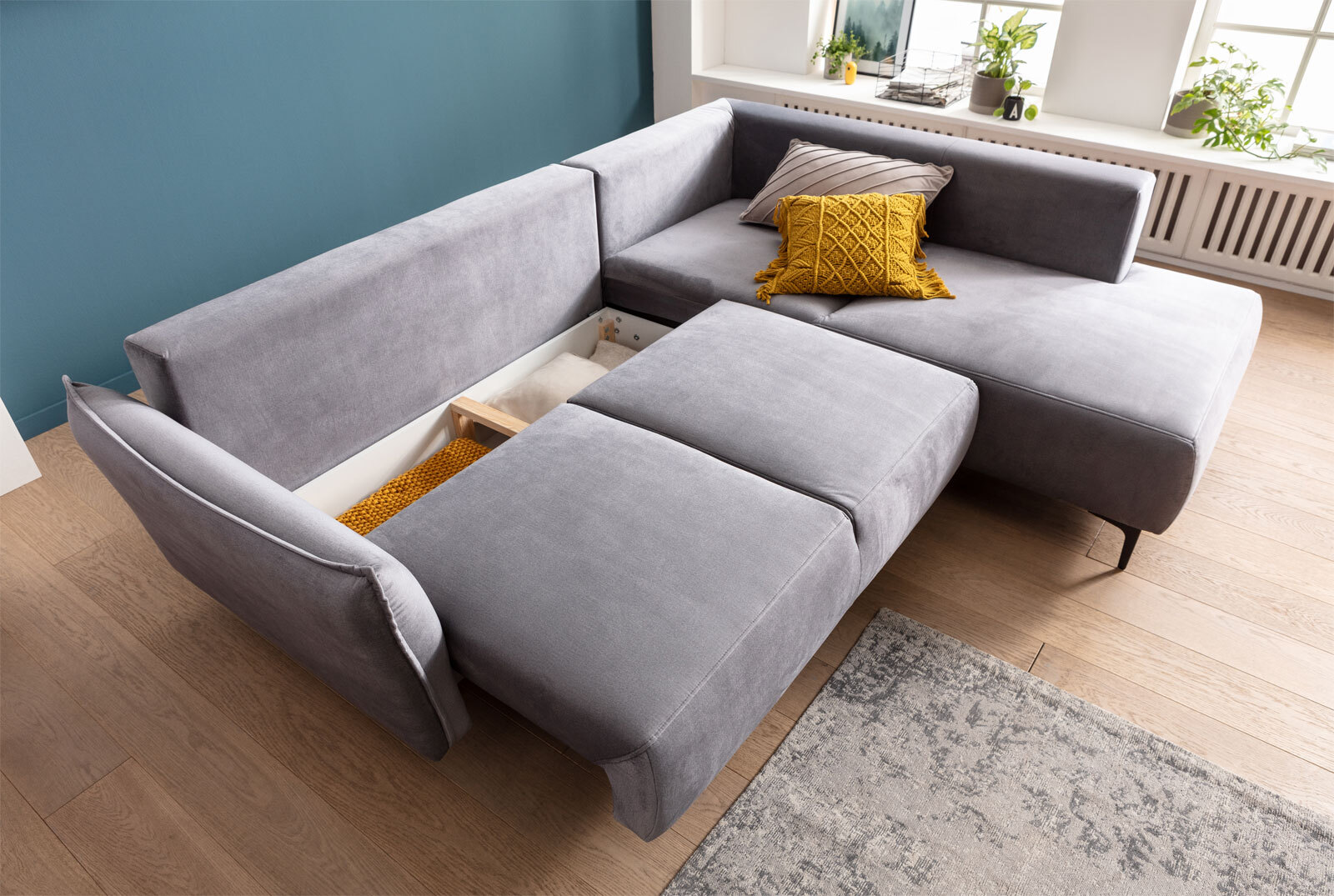 LIV‘IN Ecksofa FRAO 243 x 191 cm grau