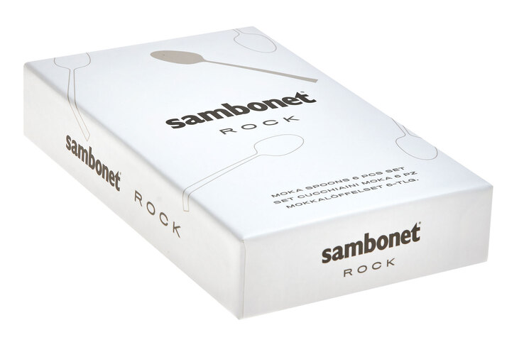 sambonet Espressolöffel ROCK 6er Set silber