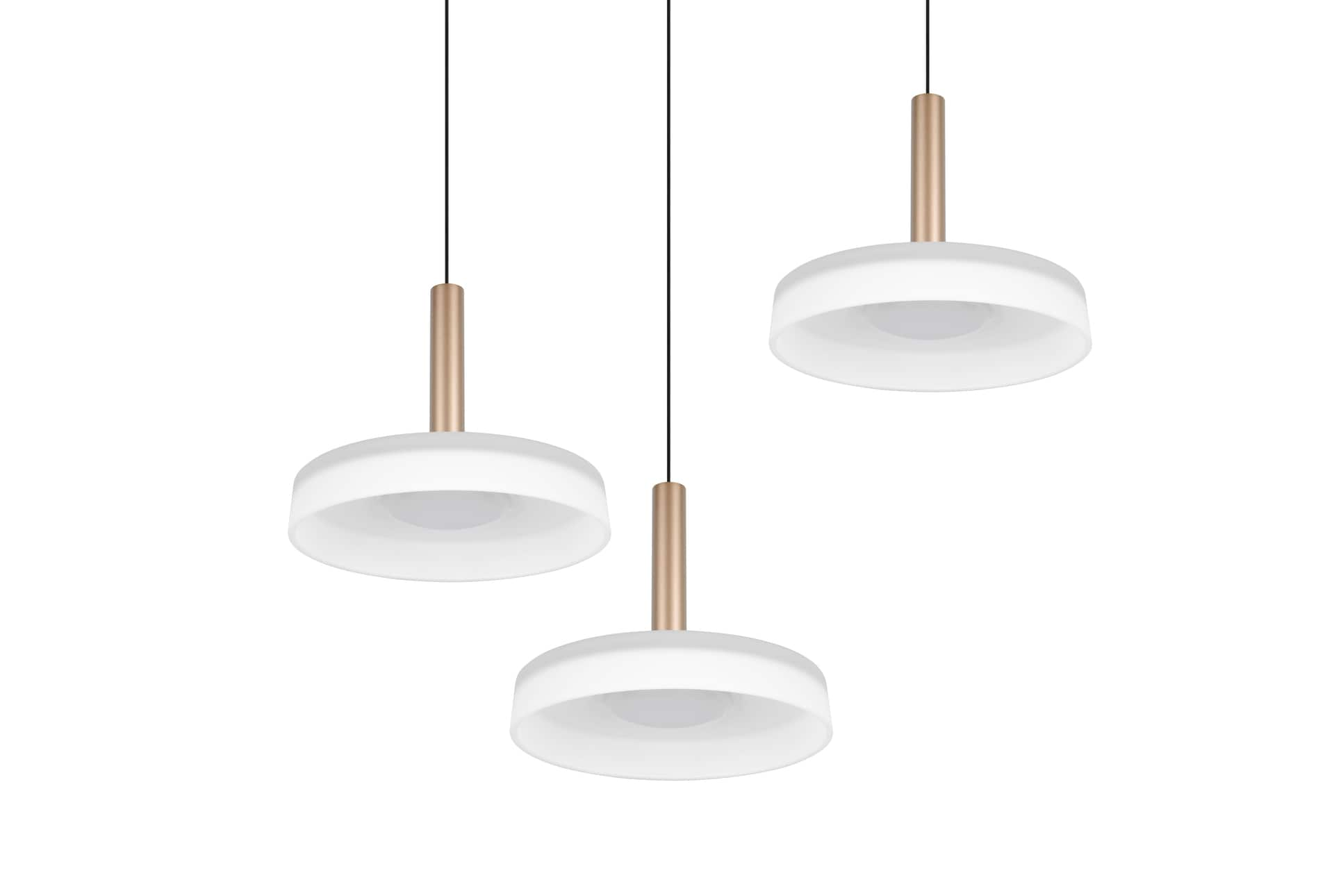 TRIO LED Pendelleuchte CELESTE 3-flg coffee /weiß