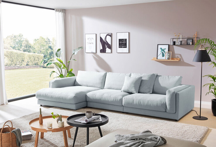 Ole Gunderson Ecksofa-Kombi LASSE III 125 x 352 cm hellgrau