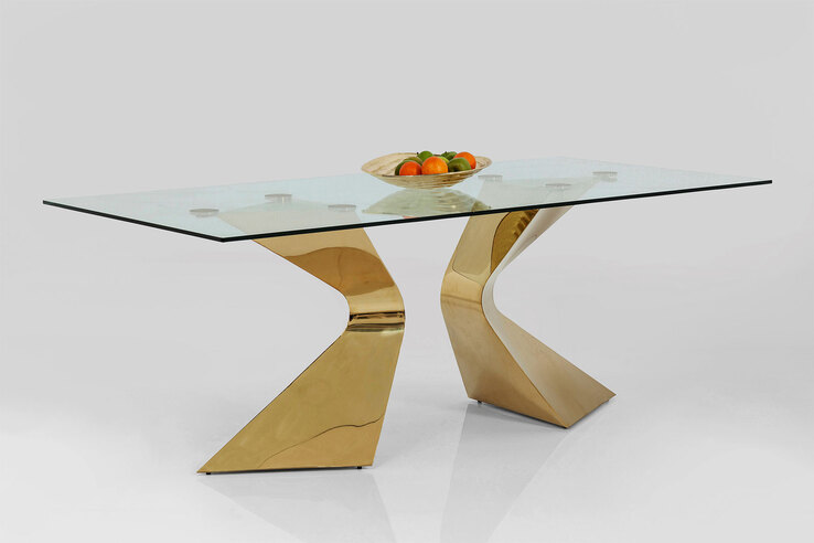 KARE DESIGN Esstisch GLORIA 100 x 200 cm goldfarbig