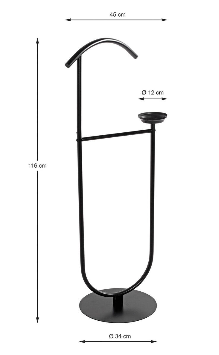 Herrendiener 45 x 116 cm Schwarz