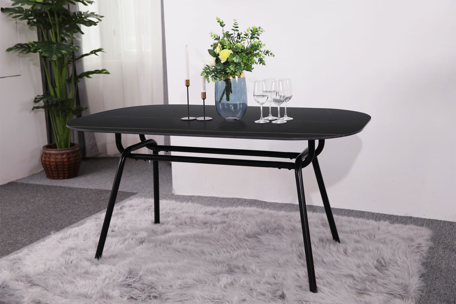 CASAVANTI Esstisch 150 x 90 cm schwarz