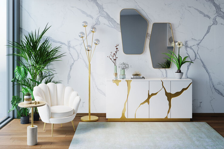 KARE DESIGN Cocktailsessel WATER LILY cremeweiß
