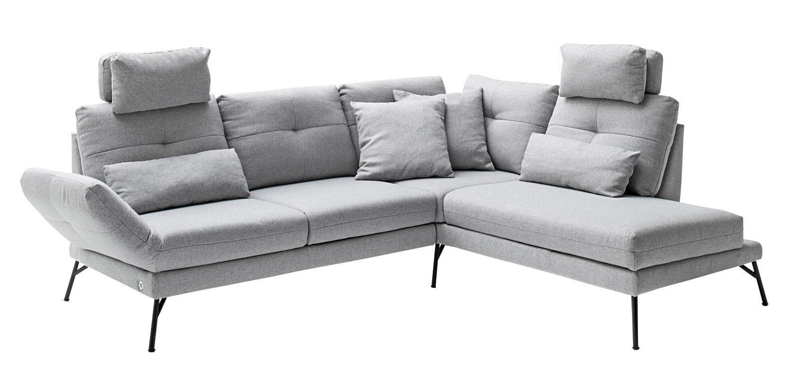 MONDO Ecksofa ASSEA 164 x 208 cm light grey