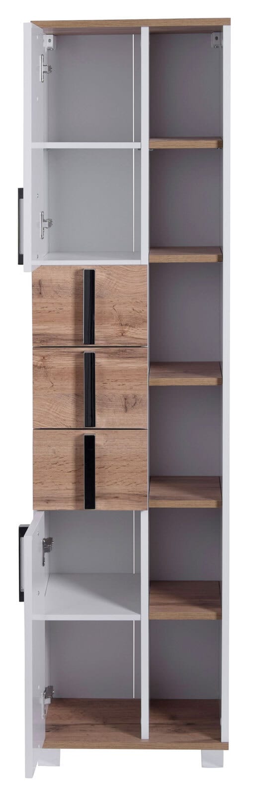 Hochschrank LUCA 41,9 x 163,7 cm weiß/ Eiche Landhaus