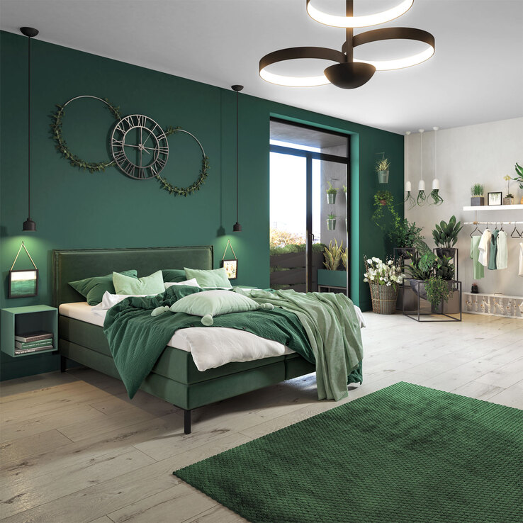 LIFE STYLE by schlaraffia Boxspringbett SENSATION 180 x 200 cm grün