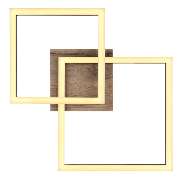 GLOBO LED Deckenlampe BOSSY 53 x 38 cm Holzoptik