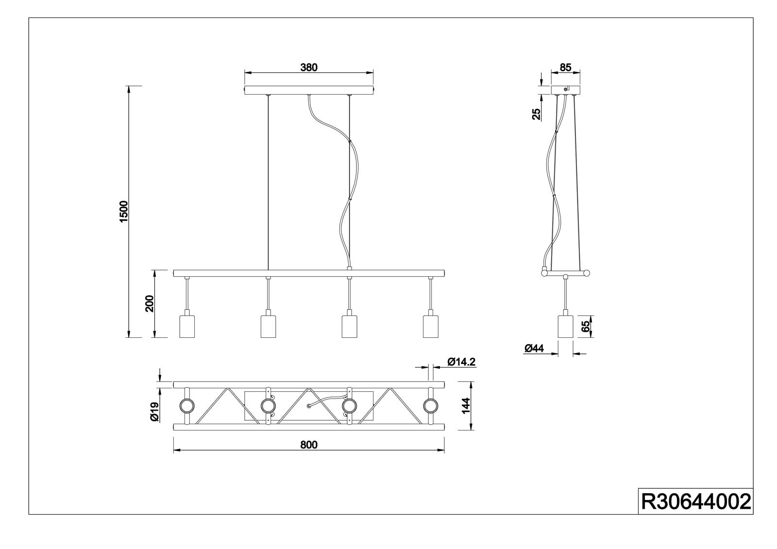 RL Retrofit Pendellampe LADDER schwarz