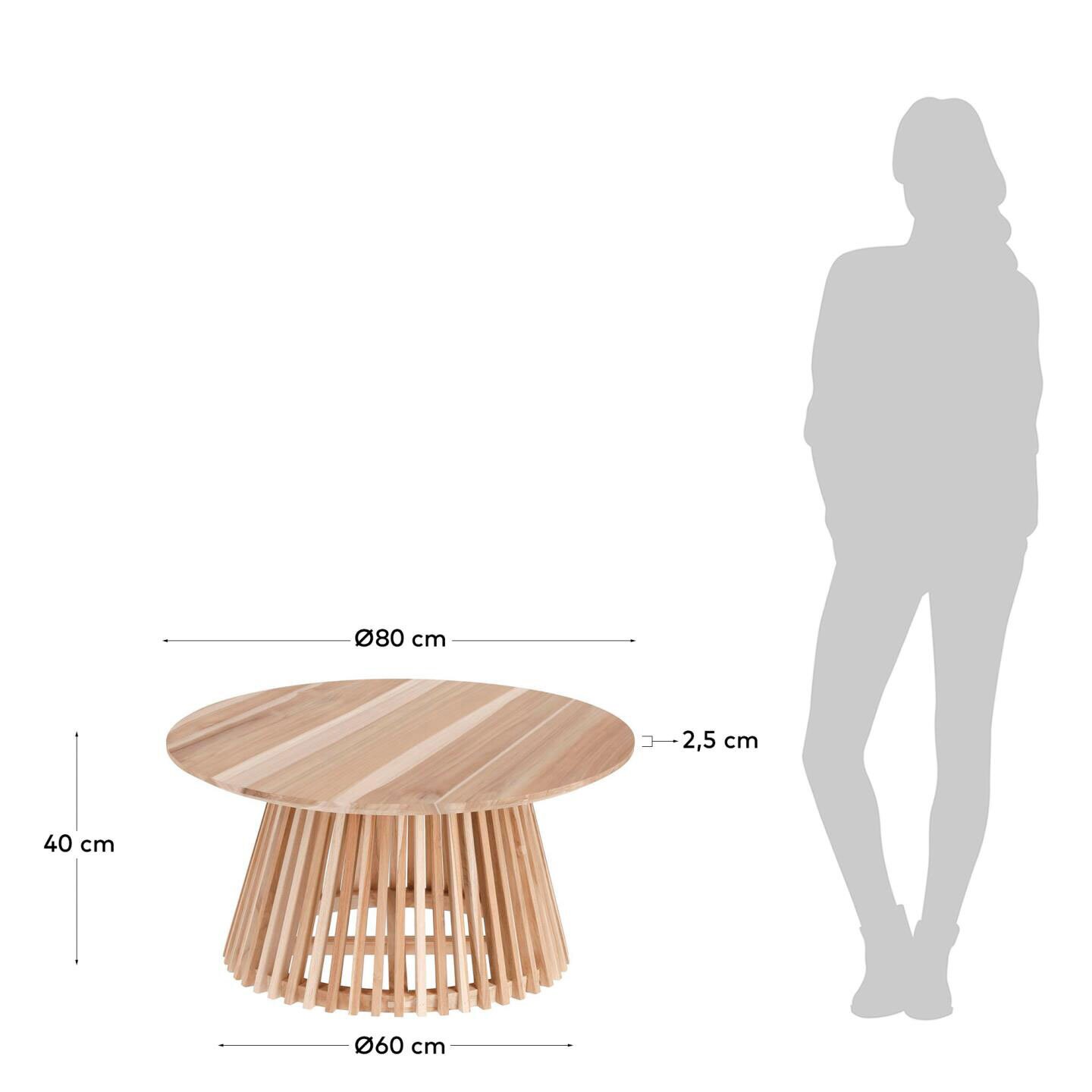 Kave  Home Couchtisch IRUNE 80 x 40 cm Teak braun