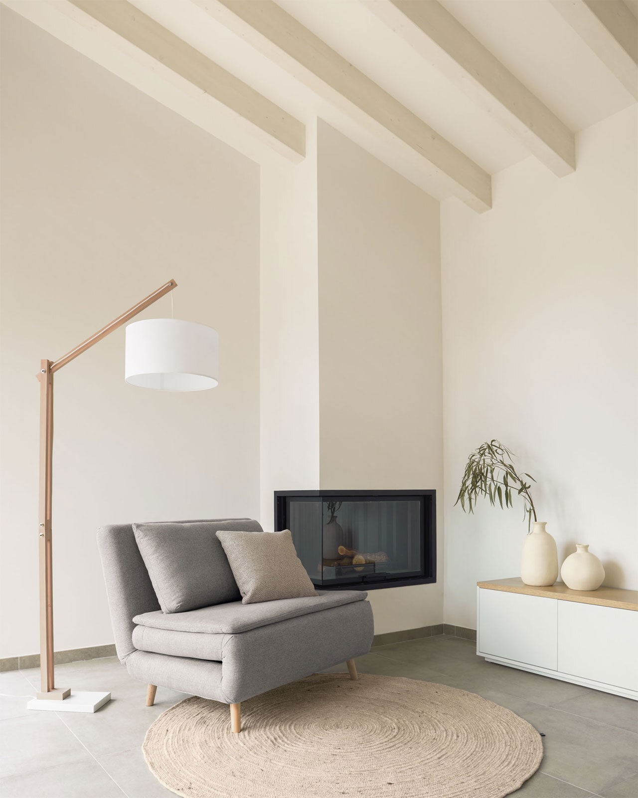 Kave Home Retrofit Stehlampe RIAZ naturfarbig