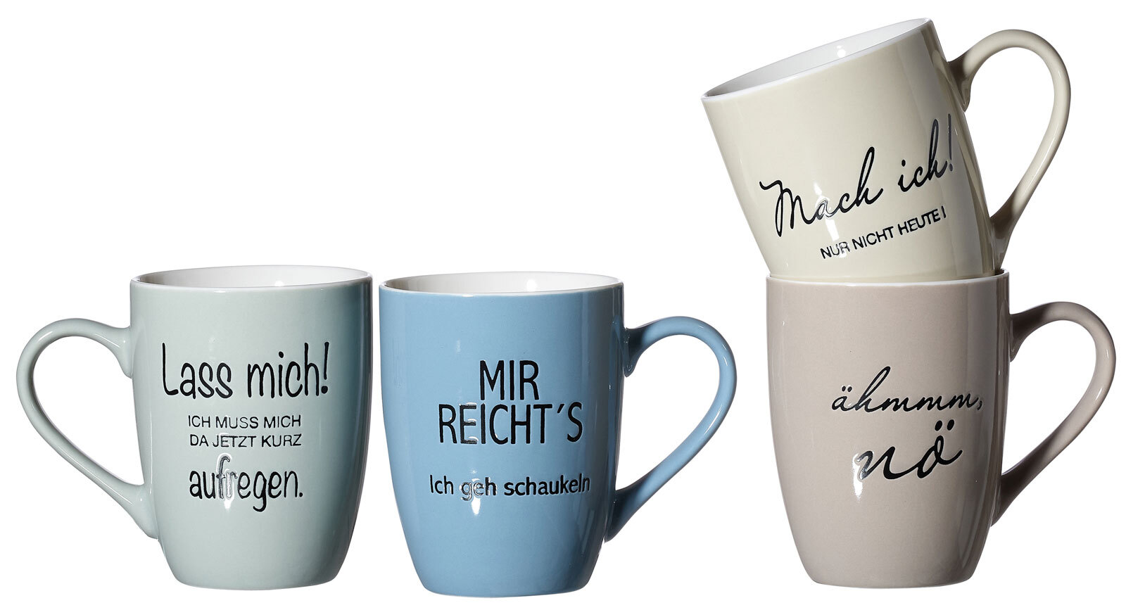 Ritzenhoff & Breker Kaffeebecher SPRÜCHE 4er Set mehrfarbig