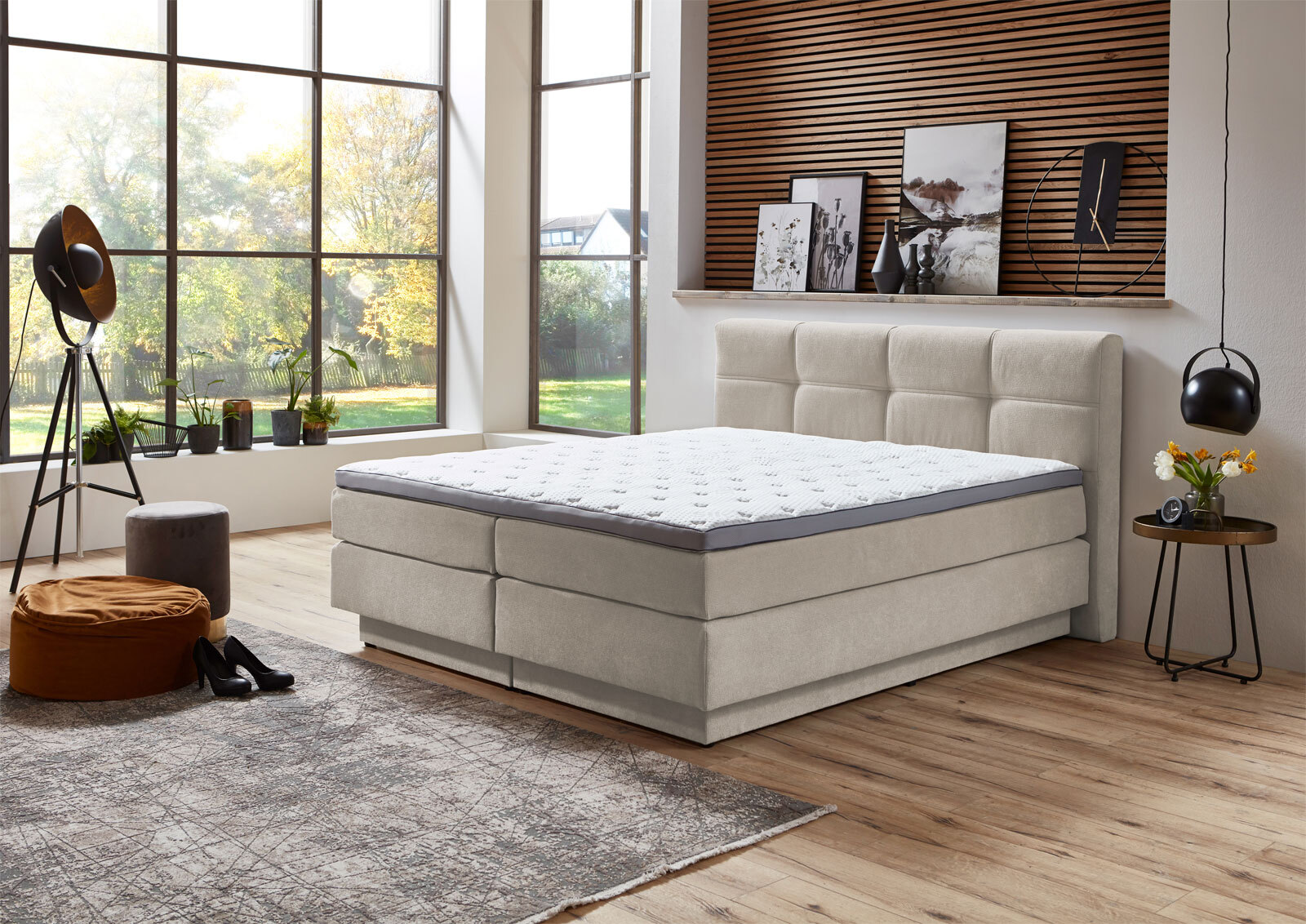 Boxspringbett PORTAGE 180 x 200 cm naturbeige