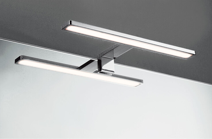 CASAVANTI LED Aufsatzleuchte 30 cm breit Glas silberfarbig 