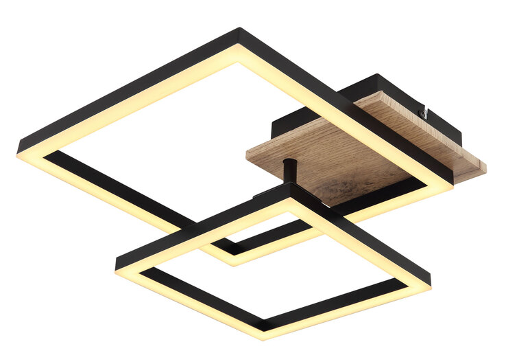 GLOBO LED Deckenlampe BOSSY 53 x 38 cm Holzoptik