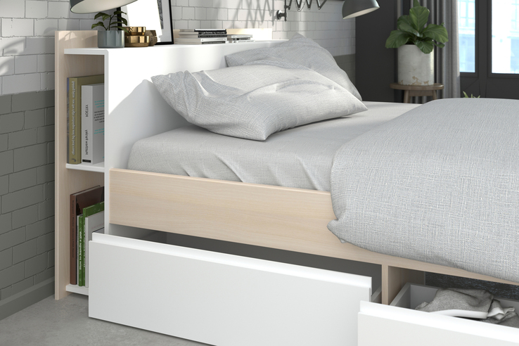 Parisot Stauraumbett MOST 6 beige/weiß 160 x 200 cm