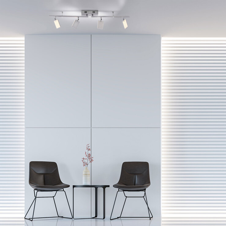Paul Neuhaus LED Deckenlampe mit 4 Spots PURE-MIRA alufarbig