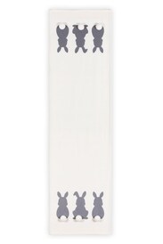 Ostern Tischläufer HÄSCHEN 40 x 150 cm weiß/grau