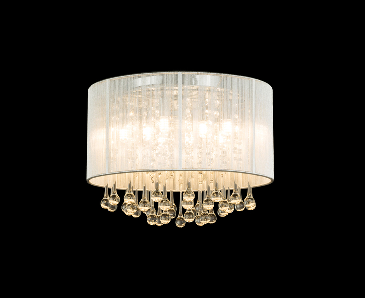 GLOBO LED Retrofit Deckenlampe SIERRA 40 cm chromfarbig /Kristallglas