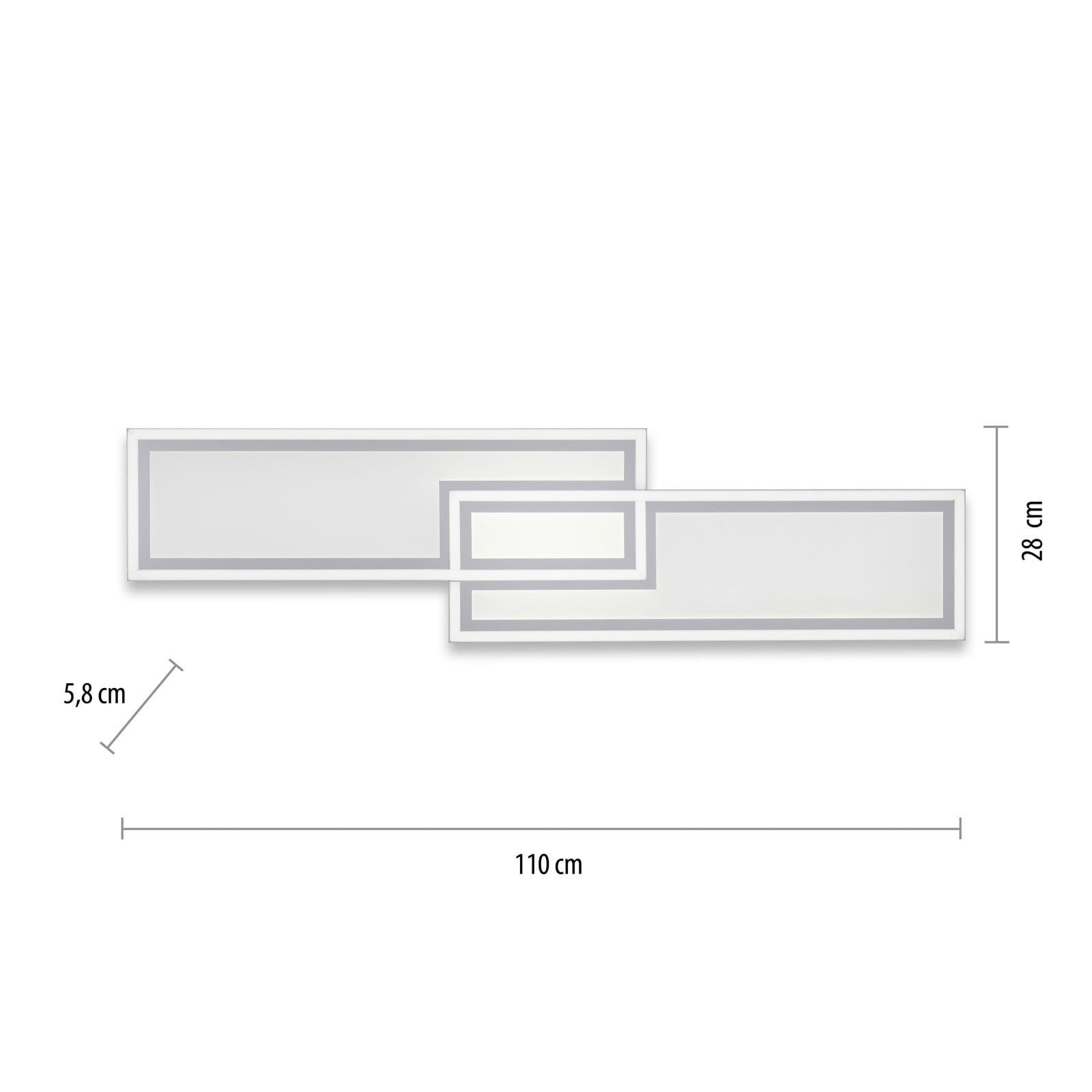 JUST LIGHT LED Deckenlampe EDGING 110 cm weiß