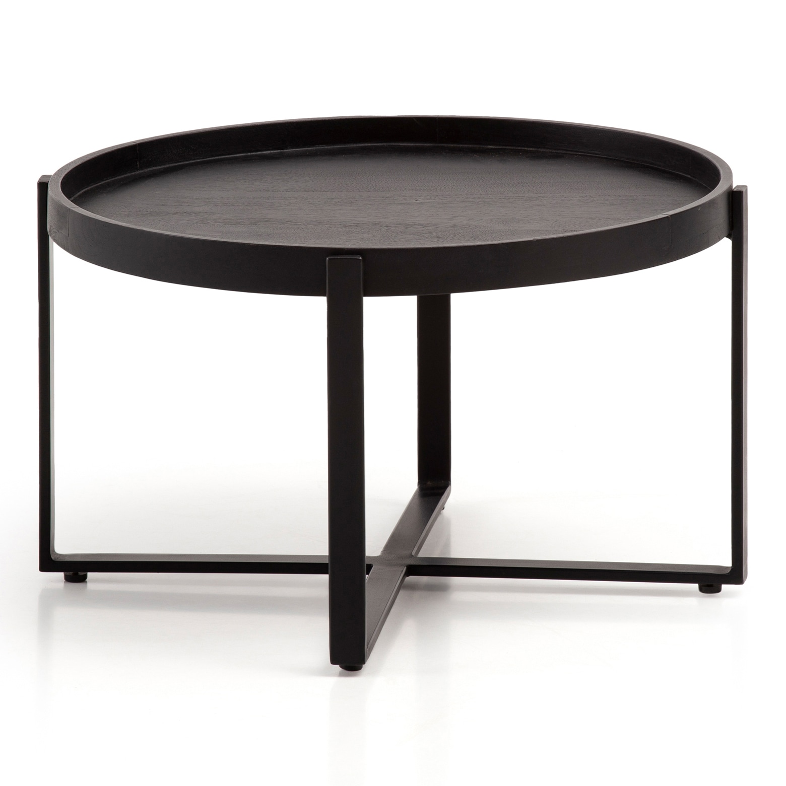 CASAVANTI Couchtisch 60x35 cm Massivholz Mango schwarz