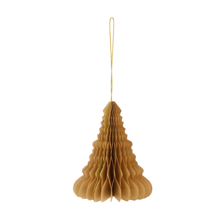 Deko Objekt Tannenbaum II 13 cm Papier ocker