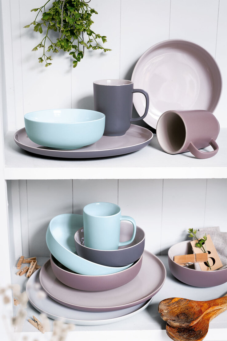 Ritzenhoff & Breker Dessertteller JASPER 6er Set taupebraun/ weiß