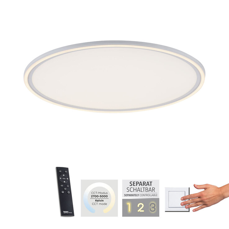 JUST LIGHT LED Deckenlampe EDGING 60 cm weiß