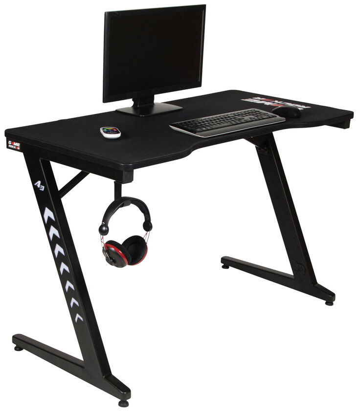 Gaming Tisch GAME ROCKER 120 x 60 cm schwarz