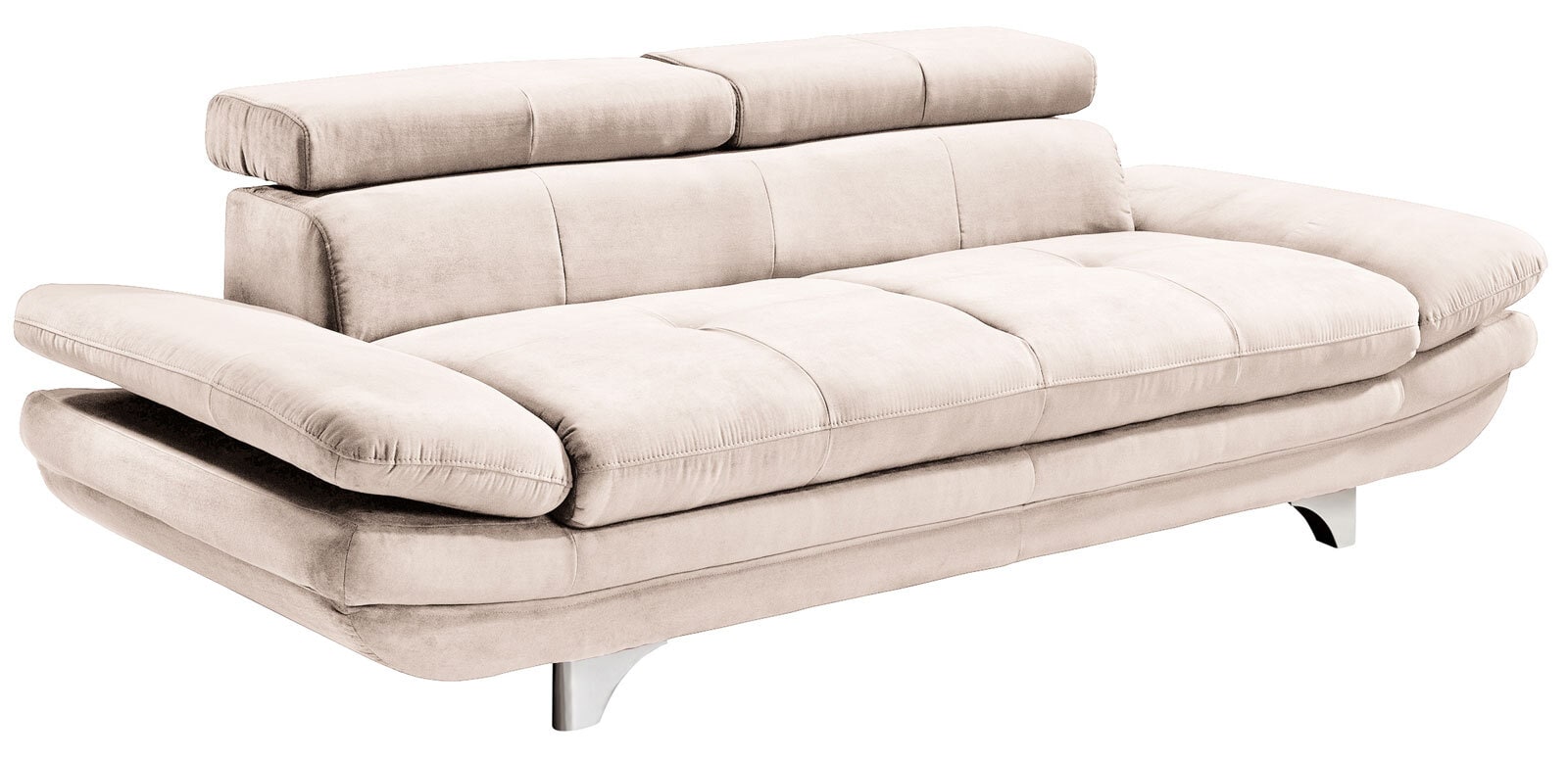Sofa 3-Sitzer COTTA 104 x 233 cm Stoffbezug schneebeige