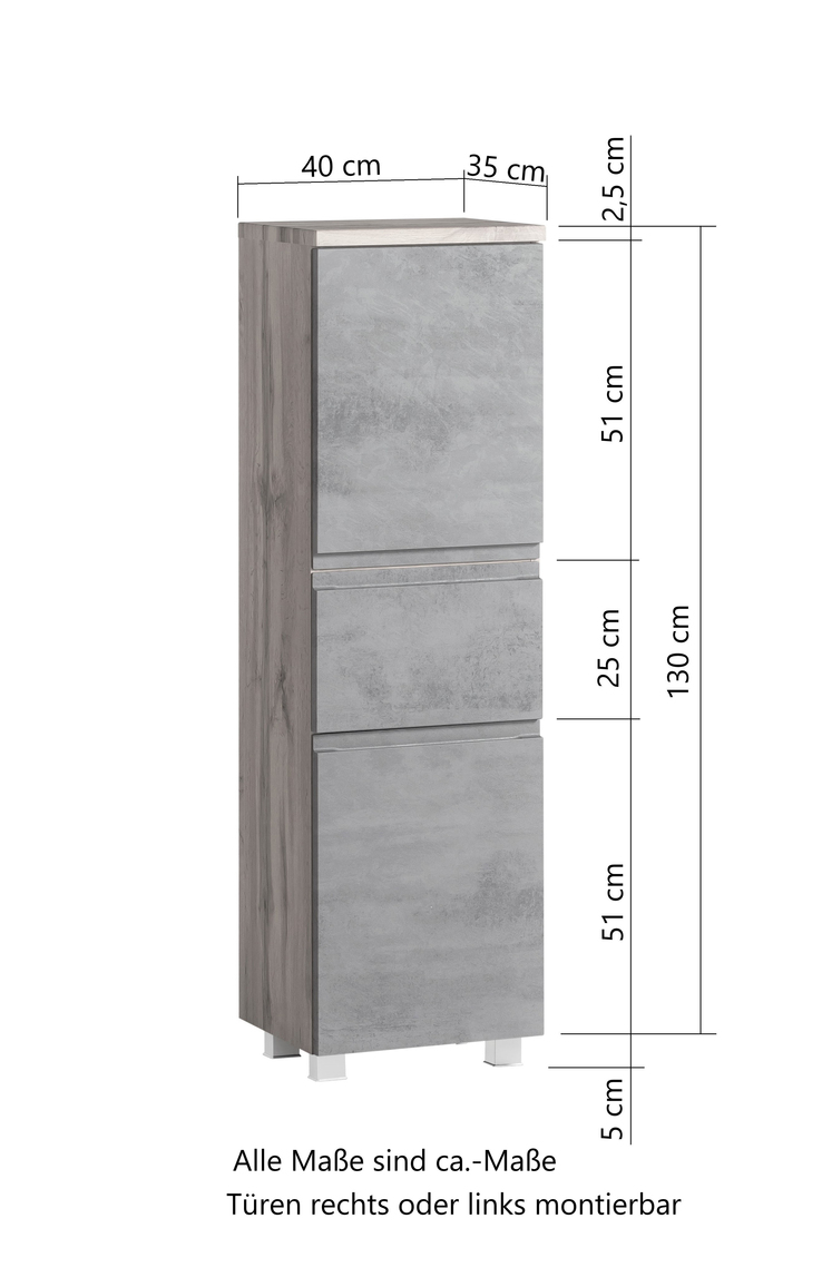 Bad-Midischrank GENT weiß/braun 40cm