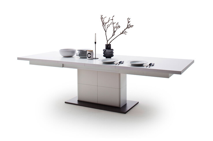 Esstisch AMORA 100 x 180-280 cm NB weiß
