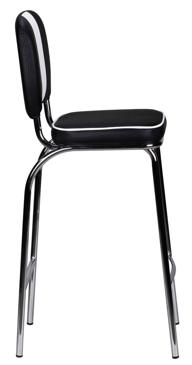 Barhocker Lederlook schwarz/weiß