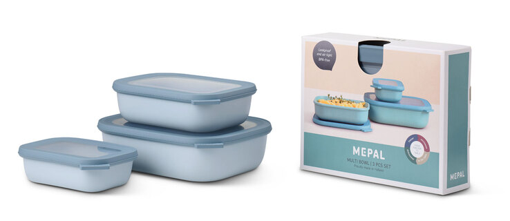 MEPAL Frischhaltedose CIRQULA 3er Set nordic blue