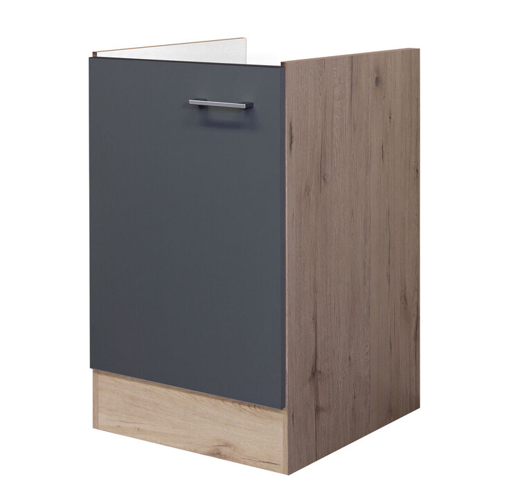 Küchen Unterschrank TIAGO 50 cm Eiche/ grau