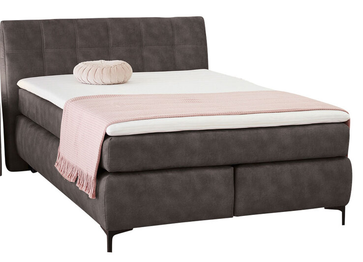 Boxspringbett BIANCA 140 x 200 cm grau