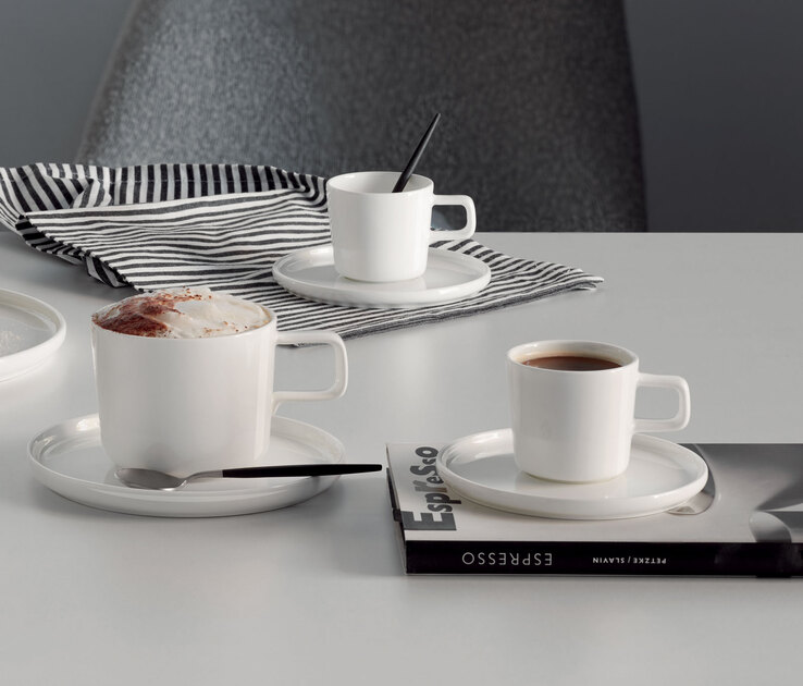 ASA Espressotasse OCO mit Untertasse 6er Set Weiß Keramik