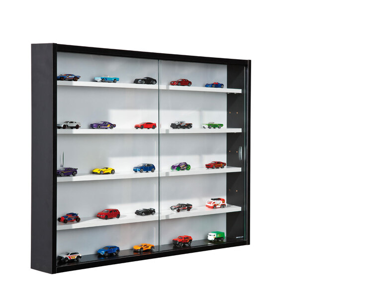 Sammlervitrine STEFAN 80x60x9,5 cm Schwarz/Weiß