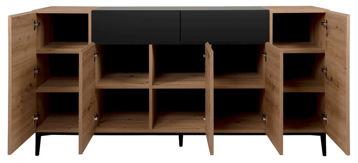 Sideboard NOLA 180 x 90 cm Artisan Oak-Dekor/schwarz