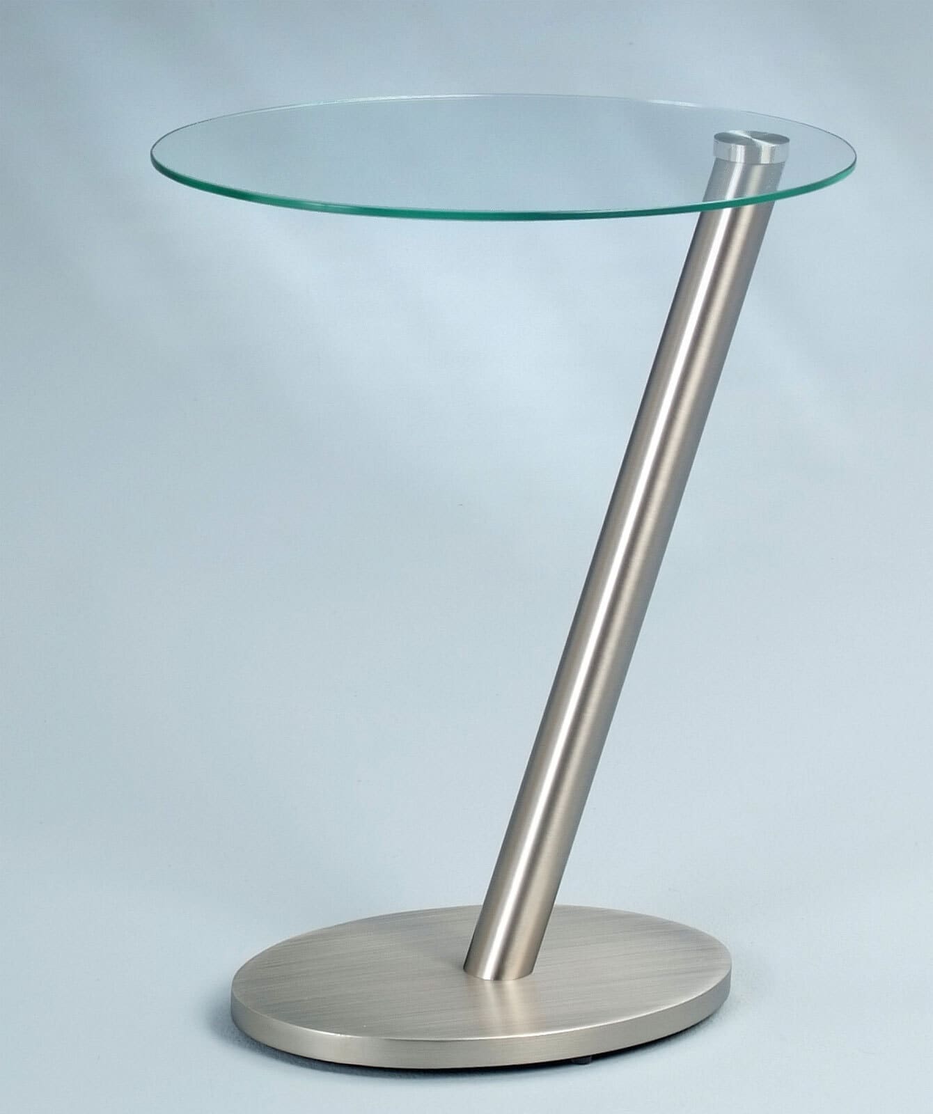 Beistelltisch rund Glas/Metall Edelstahloptik 40 x 48 x 30 cm 