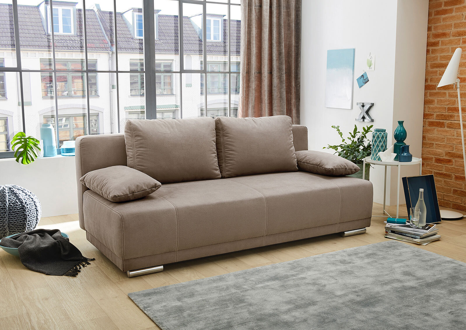 Schlafsofa JEFF 200 cm taupebraun