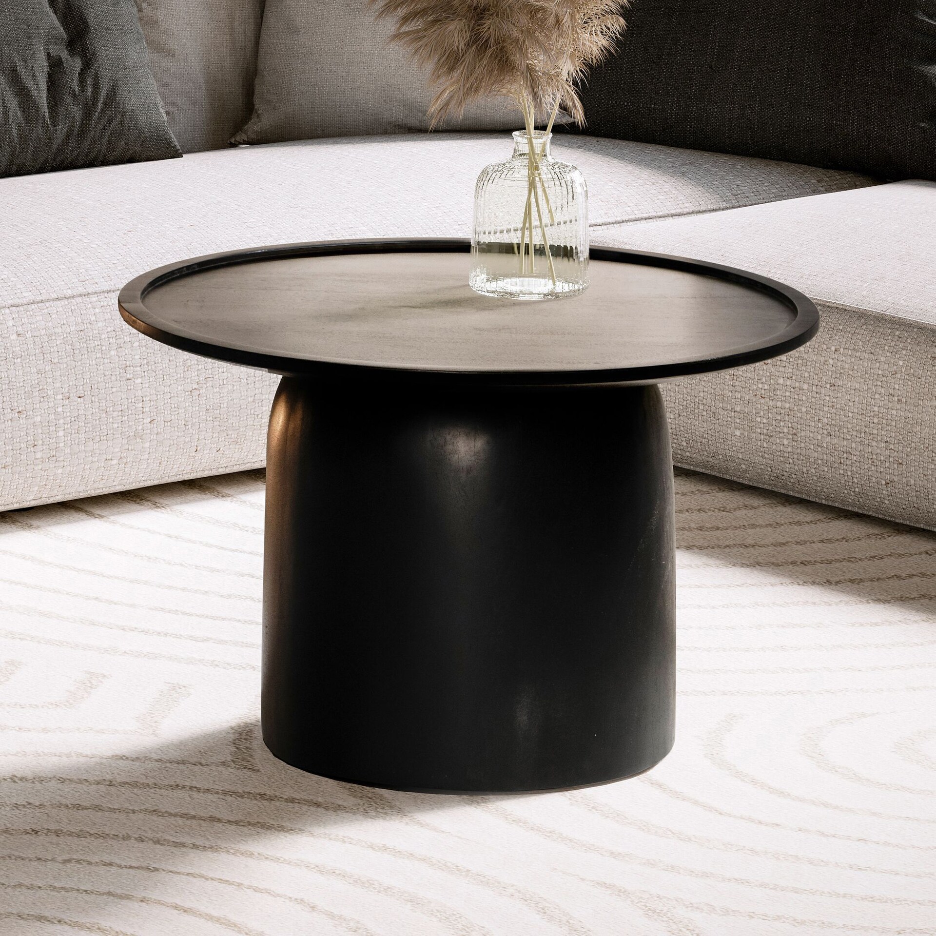 CASAVANTI Couchtisch 60x40 cm Massivholz Mango schwarz