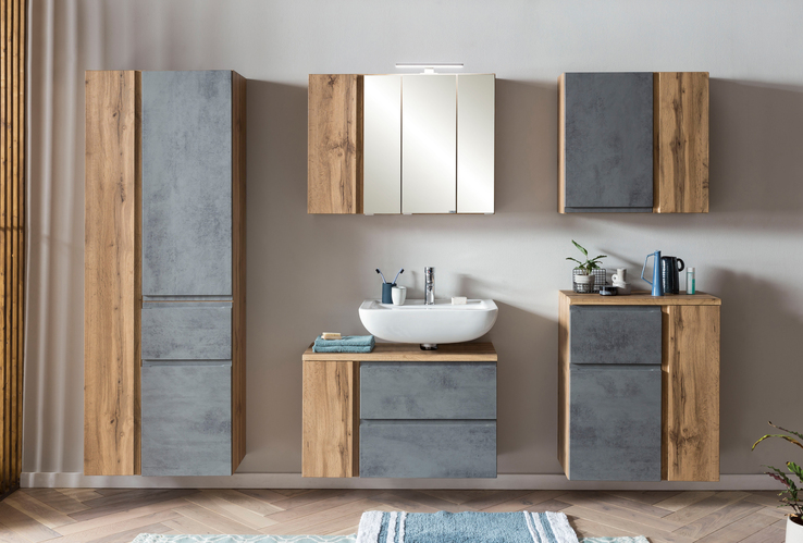 Bad-Spiegelschrank GENT braun MDF-Tür rechts