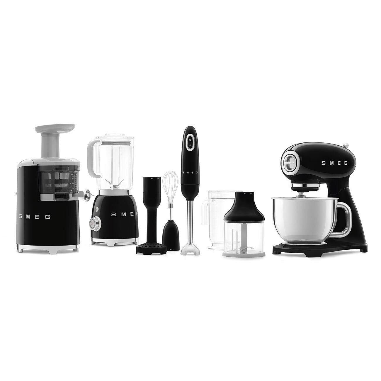 SMEG Küchenmaschine Full-Color schwarz/ silberfarbig